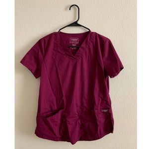 Cherokee Maroon Scrub Top
